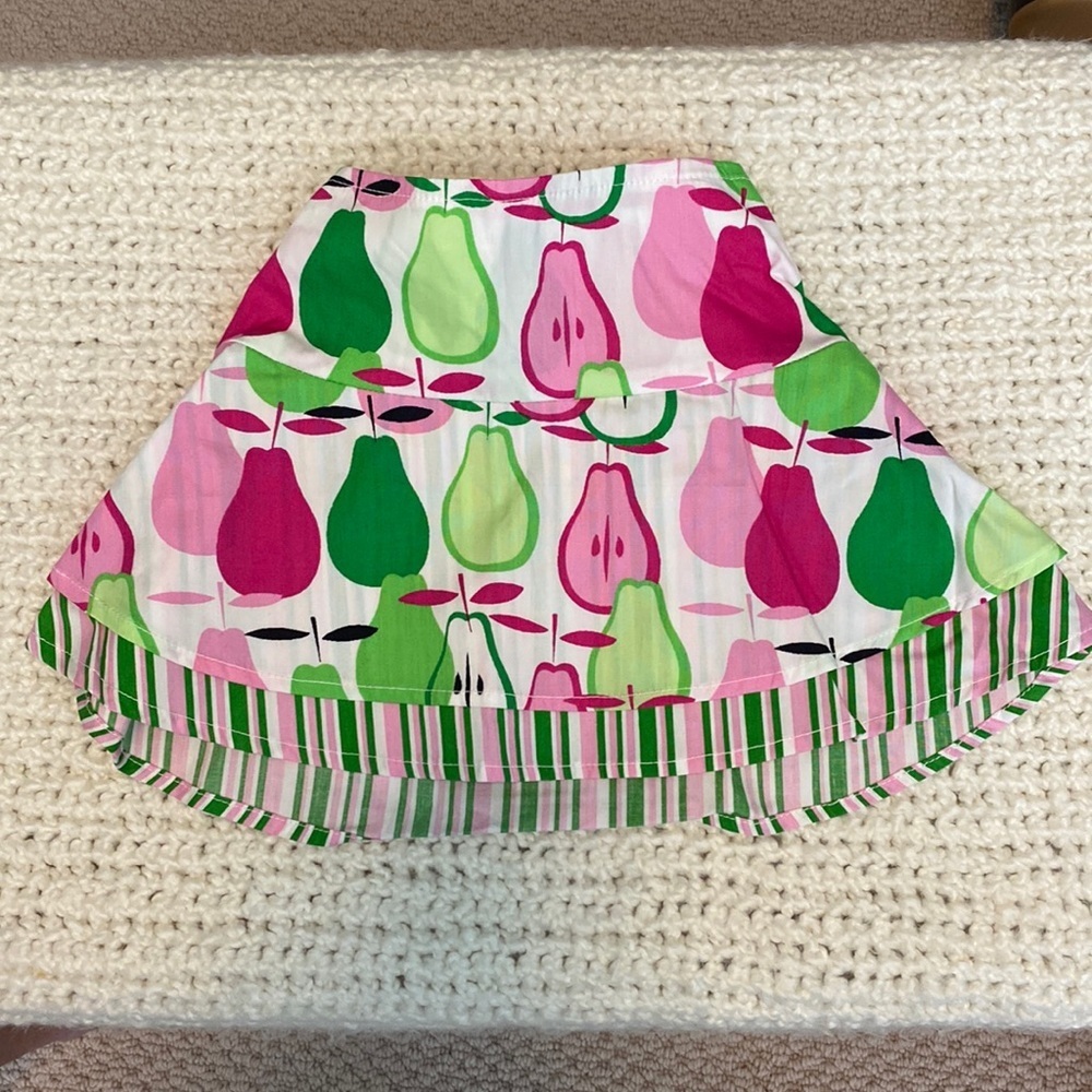Jen Jen Boutique Skirt with Pears & Stripes NEW NWT Sizes 18 months and 4